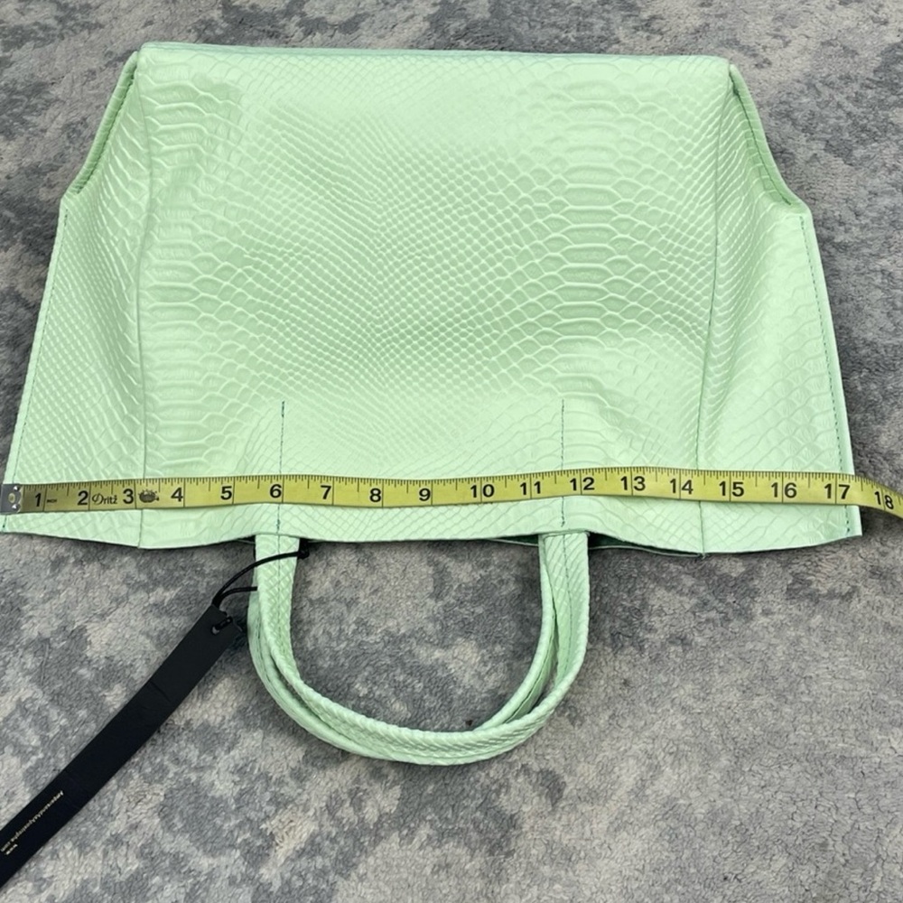 Ampersand As Apostrophe Mint Green Python Embossed Leather Half Tote Spring NWT - Picture 10 of 12